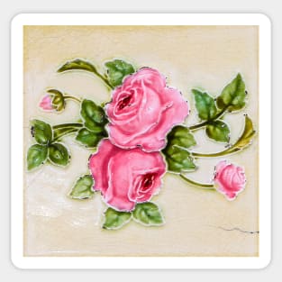 Pink Roses Victorian Wall Tile Sticker